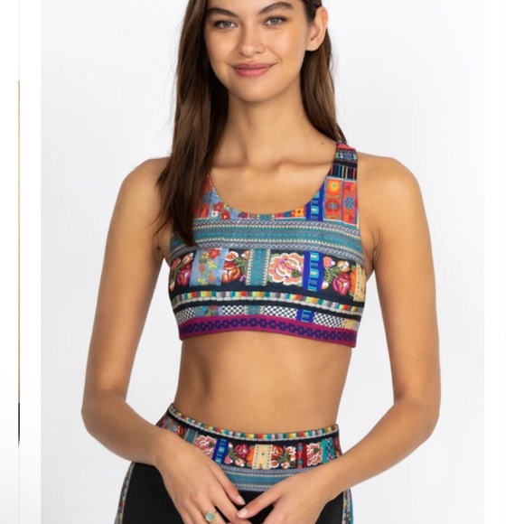 Johnny Was colorful Beatrice bee reversible sports bra size S - Picture 3 of 6